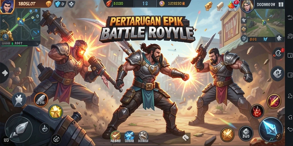 Screenshot gameplay Battle Royale 180SLOT yang menegangkan dan penuh aksi.