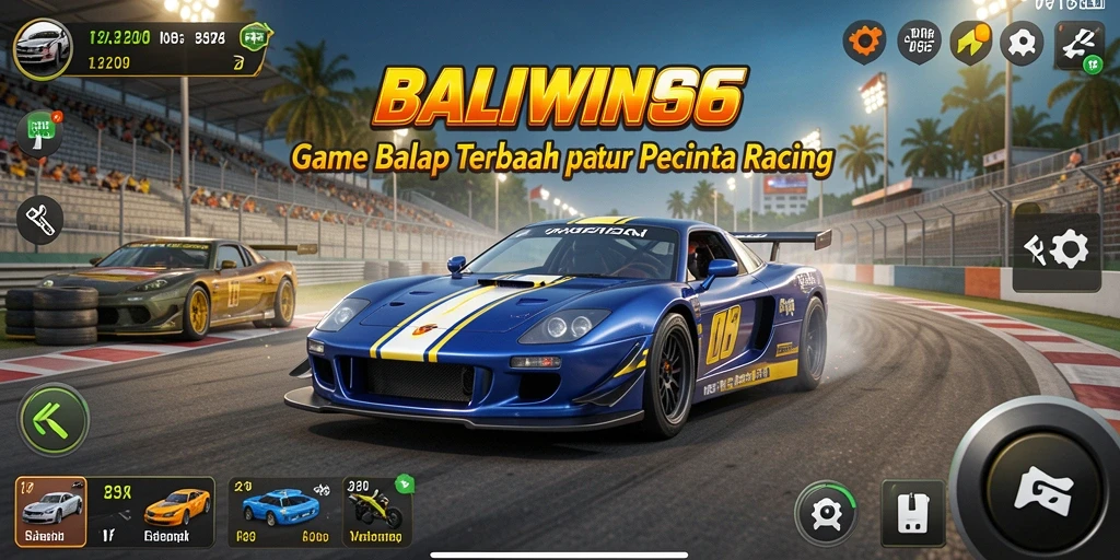 Tangkapan layar gameplay <strong>BALIWIN66</strong> menunjukkan aksi balapan yang mendebarkan.