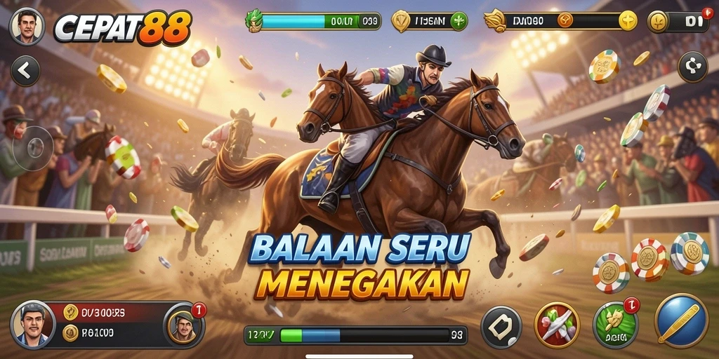 Tampilan gameplay CEPAT88 yang seru saat balapan di jalanan.