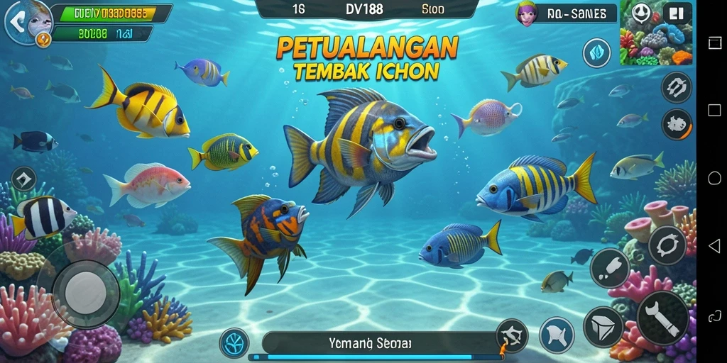 Tampilan gameplay seru dari DV188 saat menangkap ikan.