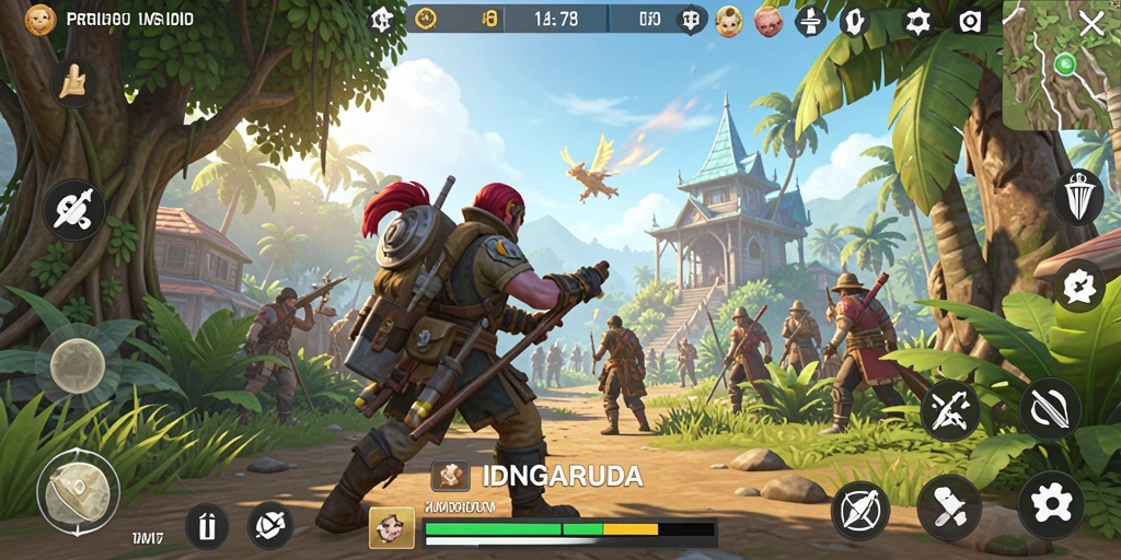 Tampilan luar biasa gameplay IDNGARUDA dalam dunia terbuka.