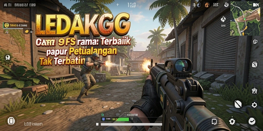 Screenshot gameplay LEDAKGG menampilkan aksi pertempuran yang mendebarkan.