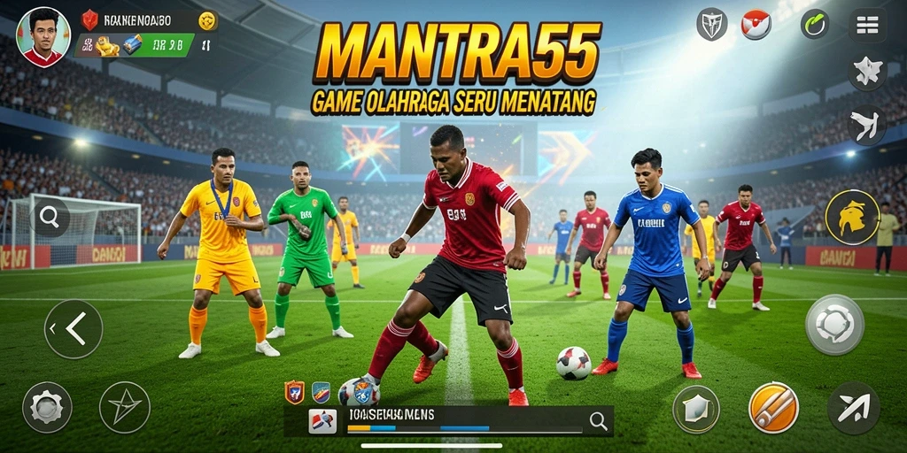 Tampilan gameplay MANTRA55 yang seru dengan aksi olahraga yang mendebarkan.
