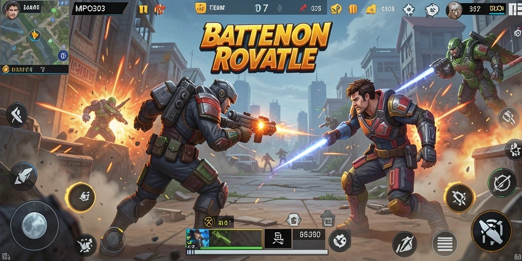 Screenshot MPO303 menampilkan aksi intens dalam pertempuran Battle Royale.