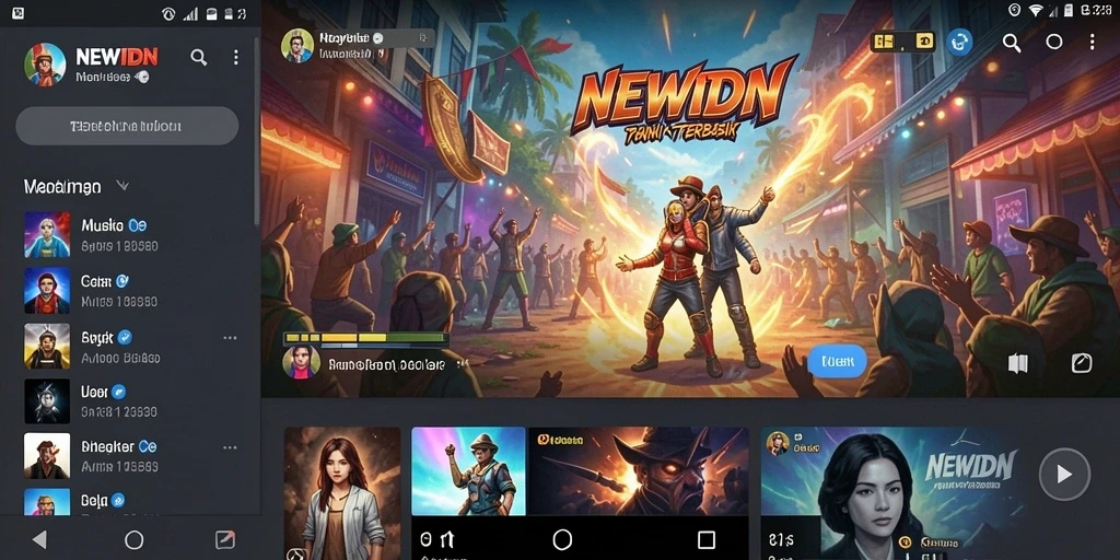 Screenshot gameplay NEWIDN dengan tampilan musik dan fitur karaoke.