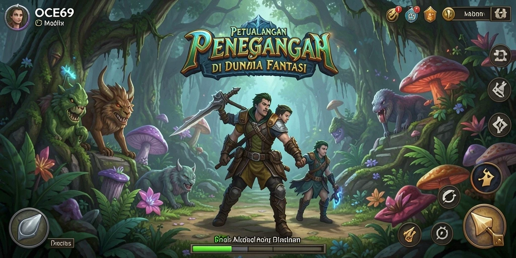 Tangkapan layar gameplay menarik dari OCE69 yang menunjukkan aksi petualangan.