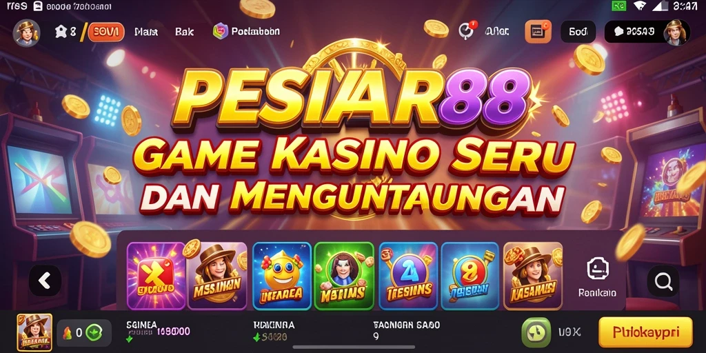 Tampilan gameplay seru dalam PESIAR88 yang menampilkan lingkungan kasino.