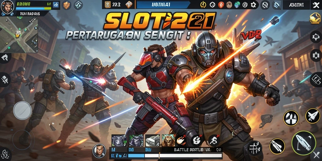 Tampilan menegangkan dari gameplay Battle Royale SLOT21.