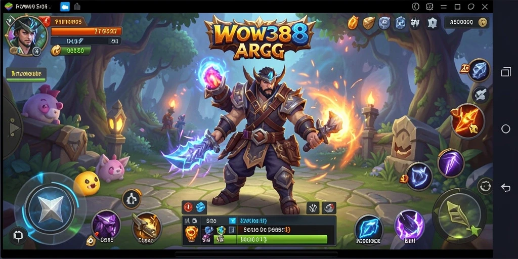 Tampilan aksi mendebarkan dalam permainan ARPG WOW388.