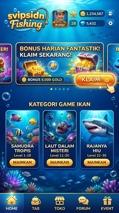 Tampilan utama svipsidn dengan berbagai pilihan aplikasi.